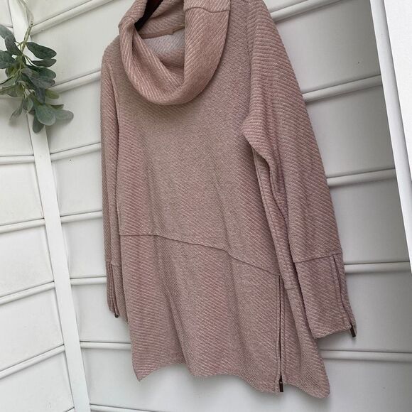Soft Surroundings Puma Soft Pullover Roll-Neck Casual Tunic Top Mauve Size M - Picture 6 of 15
